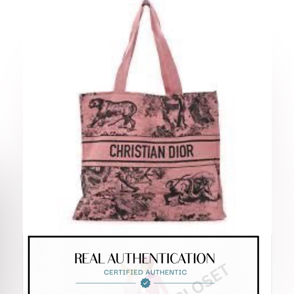 Christian Dior Dioriviera Pink Toile de Jouy Canvas Tote Bag GWP COA - Picture 13 of 13